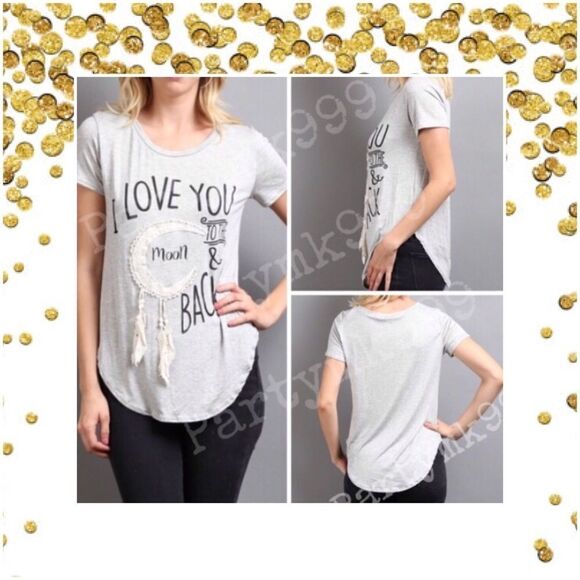 LOVE you to the moon & back April Spirit tribal heathered NEW - Picture 3 of 8